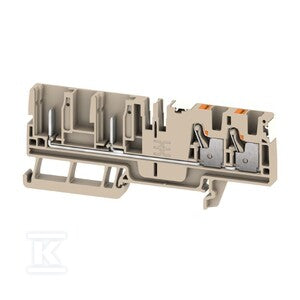 Złączka wtykowa, PUSH IN, Ciemnobeżowy, 4 mm2, 32 A, 800 V, liczba przyłączeń: 4, liczba poziomów: 1, TS 35, APGTB 4 FT 4C/2 DL