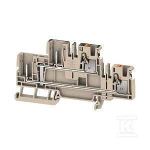 Złączka wtykowa, PUSH IN, Ciemnobeżowy, 4 mm2, 32 A, 800 V, liczba przyłączeń: 4, liczba poziomów: 2, TS 35, APGTB 4 2T VL 4C/2 DL
