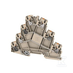 Złączka silnikowa (wielopoziomowa), PUSH IN, Ciemnobeżowy, 2.5 mm2, 22 A, 690 V, liczba przyłączeń: 7, liczba poziomów: 4, TS 35, V-0, Wemid, AMC 2.5 DL