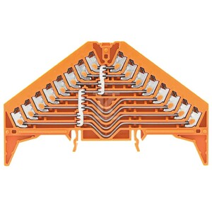 Zacisk rozdziału potencjału, PUSH IN, pomarańczowy, 1.5 mm2, 17.5 A, 250 V, liczba przyłączeń: 32, liczba poziomów: 8, PPV 8 OR 35X15 DGR