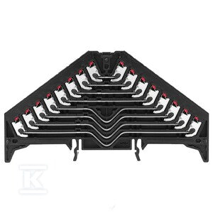 Zacisk rozdzielacza krosowego, PUSH IN, czarny, 1.5 mm2, 8 A, 250 V, liczba przyłączeń: 32, liczba poziomów: 8, TS 35 x 7.5, V-0, Poliwęglan, PRV 8 SW 35X7.5 RT