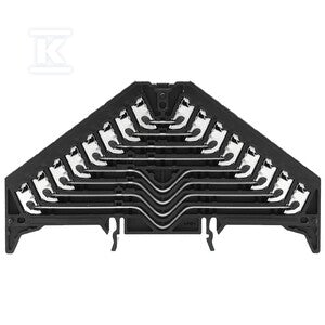 Zacisk rozdzielacza krosowego, PUSH IN, czarny, 1.5 mm2, 8 A, 250 V, liczba przyłączeń: 32, liczba poziomów: 8, TS 35 x 7.5, V-0, Poliwęglan, PRV 8 SW 35X7.5 WS