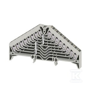 Zacisk rozdziału potencjału, PUSH IN, szary, 1.5 mm2, 17.5 A, 250 V, liczba przyłączeń: 32, liczba poziomów: 8, PPV 8 GR 35X7.5 DGR