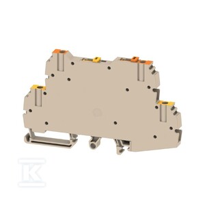 Bloki odczepów probierczych, złącze śrubowe, Ciemnobeżowy, 2.5 mm2, 17 A, 500 V, liczba przyłączeń: 4, liczba poziomów: 2, WDTR 2.5 O.STB