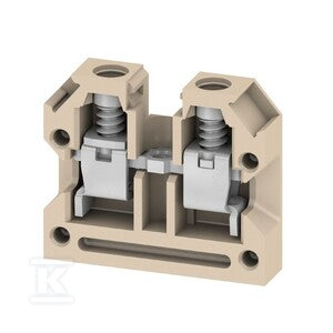 Blok zacisku przelotowego, złącze śrubowe, beżowy / żółty, 4 mm2, 32 A, 400 V, liczba przyłączeń: 2, AKB 4