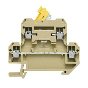Bloki odczepów probierczych, złącze śrubowe, beżowy, 4 mm2, 10 A, 400 V, liczba przyłączeń: 4, liczba poziomów: 2, DKT 4/35