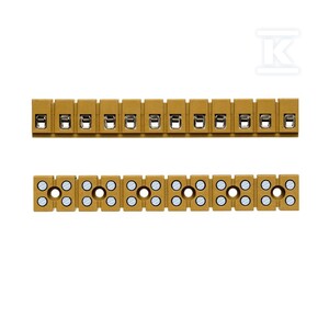 Jedno- oraz wielobiegunowe listwy zaciskowe, złącze śrubowe, Jasnożółty, 2.5 mm2, 24 A, 400 V, liczba przyłączeń: 24, liczba poziomów: 1, MK 3/12/E