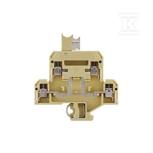 Zacisk modułowy wielorzędowy, złącze śrubowe, beżowy / żółty, 4 mm2, 400 V, liczba przyłączeń: 4, liczba poziomów: 2, TS 32, V-2, DKT 4V 2STB