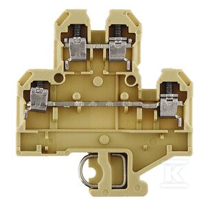 Zacisk modułowy wielorzędowy, złącze śrubowe, beżowy / żółty, 4 mm2, 500 V, liczba przyłączeń: 4, liczba poziomów: 2, TS 32, V-2, DK 4Q/32