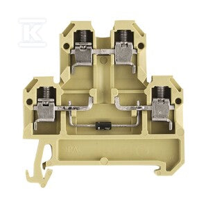 Blok zaciskowy, złącze śrubowe, beżowy / żółty, 4 mm2, 380 V, 380 V, liczba przyłączeń: 4, liczba poziomów: 2, TS 35, DK 4/35 1D GET.SCH.