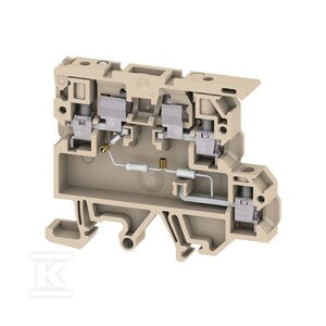 Zacisk bezpiecznika, złącze śrubowe, beżowy / żółty, 4 mm2, 6.3 A, 230 V, liczba przyłączeń: 3, liczba poziomów: 2, TS 35, TS 32, KDKS1/EN LD 230VAC