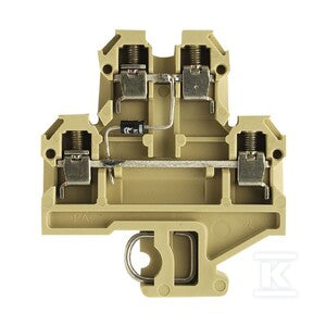Blok zaciskowy, złącze śrubowe, beżowy / żółty, 4 mm2, 380 V, 380 V, liczba przyłączeń: 4, liczba poziomów: 2, TS 32, DK 4/32 1D CSA A2