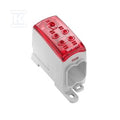 Zacisk rozdziału potencjału, złącze śrubowe, czerwony, 95 mm2, 232 A, 1000 V, liczba przyłączeń: 5, liczba poziomów: 1, WPD 111 1X95/4X35 RD