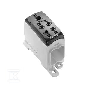 Zacisk rozdziału potencjału, złącze śrubowe, czarny, 95 mm2, 232 A, 1000 V, liczba przyłączeń: 5, liczba poziomów: 1, WPD 111 1X95/4X35 BK