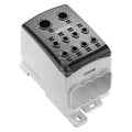 Zacisk rozdziału potencjału, złącze śrubowe, czarny, 185 mm2, 353 A, 1000 V, liczba przyłączeń: 10, liczba poziomów: 1, WPD 113 1X185+1X150/8X35 BK
