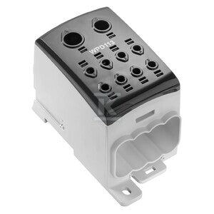 Zacisk rozdziału potencjału, złącze śrubowe, czarny, 185 mm2, 353 A, 1000 V, liczba przyłączeń: 10, liczba poziomów: 1, WPD 113 1X185+1X150/8X35 BK