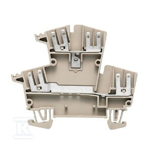 Zacisk modułowy wielorzędowy, Port płaski, Ciemnobeżowy, 1 mm2, 400 V, liczba przyłączeń: 8, liczba poziomów: 2, TS 35, V-0, WDK 2.5 FF