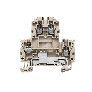 Zacisk modułowy wielorzędowy, złącze śrubowe, Ciemnobeżowy, 2.5 mm2, 800 V, liczba przyłączeń: 4, liczba poziomów: 2, TS 35, V-0, WDK 2.5N DU-PE
