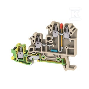 Złączka inicjatora/elementu wykonawczego, złącze śrubowe, Ciemnobeżowy, 2.5 mm2, 17.5 A, 30 V, liczba przyłączeń: 3, liczba poziomów: 3, TS 35, DLA 2.5/LD-RT DB