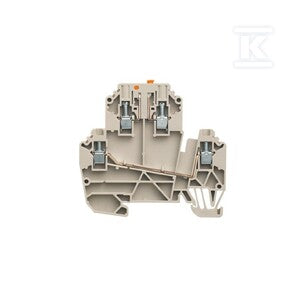 Bloki odczepów probierczych, złącze śrubowe, Ciemnobeżowy, 2.5 mm2, 24 A, 500 V, liczba przyłączeń: 4, liczba poziomów: 2, WDK 2.5/TR-DU