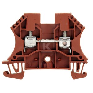 Blok zacisku przelotowego, złącze śrubowe, brązowy, 4 mm2, 32 A, 800 V, liczba przyłączeń: 2, WDU 4 BR