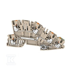 Wielopoziomowy blok zaciskowy, PUSH IN, Ciemnobeżowy, 2.5 mm2, 24 A, 250 V, liczba przyłączeń: 5, liczba poziomów: 3, AITB 2.5 LDT-L-PE W/O DTLV