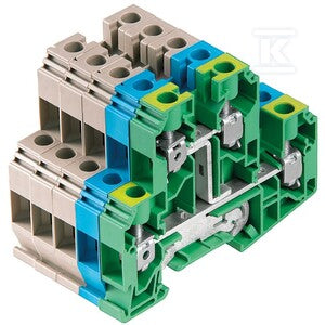 Zacisk modułowy wielorzędowy, złącze śrubowe, Ciemnobeżowy, 10 mm2, 800 V, liczba przyłączeń: 20, liczba poziomów: 2, TS 35, V-0, WDK 10 SET LS