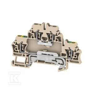 Zacisk modułowy wielorzędowy, złącze sprężynowe, Ciemnobeżowy, 2.5 mm2, 500 V, liczba przyłączeń: 4, liczba poziomów: 2, TS 35, V-0, ZDK 2.5DU-PE
