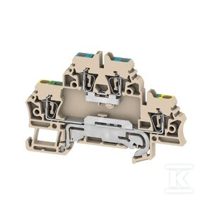 Zacisk modułowy wielorzędowy, złącze sprężynowe, Ciemnobeżowy, 2.5 mm2, 500 V, liczba przyłączeń: 4, liczba poziomów: 2, TS 35, V-0, ZDK 2.5N-PE