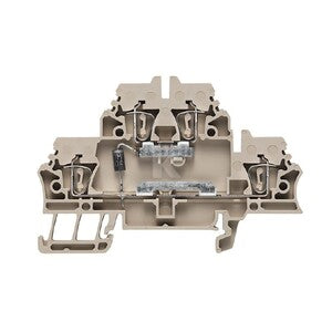 Blok zaciskowy, złącze sprężynowe, Ciemnobeżowy, 2.5 mm2, 500 V, 500 V, liczba przyłączeń: 4, liczba poziomów: 2, TS 35, ZDK 2.5/D/8