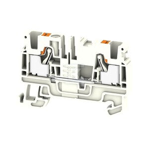 Zacisk PE, PUSH IN, biały, 4 mm2, 800 V, liczba przyłączeń: 2, liczba poziomów: 1, TS 35, V-0, Wemid, A2C 4 FE WT