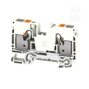 Zacisk PE, PUSH IN, biały, 10 mm2, 1000 V, liczba przyłączeń: 2, liczba poziomów: 1, TS 35, V-0, Wemid, A2C 10 FE WT