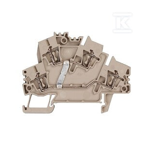 Zacisk modułowy wielorzędowy, złącze sprężynowe, Ciemnobeżowy, 2.5 mm2, 800 V, liczba przyłączeń: 4, liczba poziomów: 2, TS 35, V-0, ZDK 2.5-2V