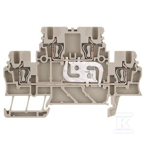 Zacisk modułowy wielorzędowy, złącze sprężynowe, Ciemnobeżowy, 1.5 mm2, 500 V, liczba przyłączeń: 4, liczba poziomów: 2, TS 35, V-0, ZDK 1.5V