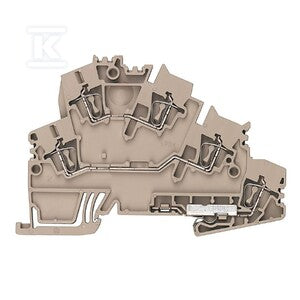 Złączka szeregowa PE wielorzędowa, złącze sprężynowe, Ciemnobeżowy, 2.5 mm2, 800 V, liczba przyłączeń: 4, liczba poziomów: 2, TS 35, V-0, Wemid, ZDKPE 2.5-2