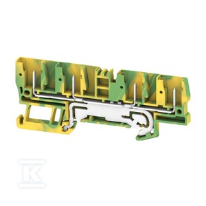 Złączka wtykowa, wtykowy, zielony / żółty, 2.5 mm2, 0 A, liczba przyłączeń: 4, liczba poziomów: 1, TS 35, ZTPE 2.5/4AN/4