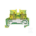 Zacisk PE, złącze sprężynowe, zielony / żółty, 2.5 mm2, 800 V, liczba przyłączeń: 2, liczba poziomów: 1, TS 35, V-0, Wemid, ZPE 2.5N