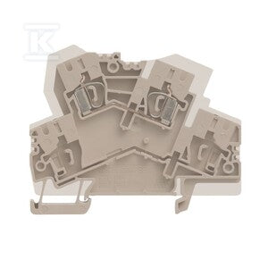 Zacisk modułowy wielorzędowy, złącze sprężynowe, Ciemnobeżowy, 4 mm2, 800 V, liczba przyłączeń: 2, liczba poziomów: 1, TS 35, V-0, ZDK 4-2/2AN