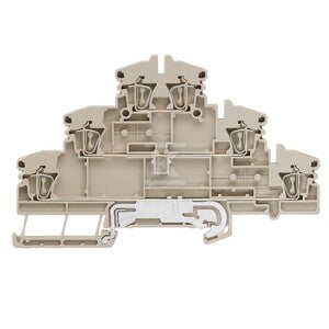 Zacisk modułowy wielorzędowy, złącze sprężynowe, Ciemnobeżowy, 2.5 mm2, 500 V, liczba przyłączeń: 6, liczba poziomów: 3, TS 35, V-0, ZDLD 2.5-2N/PE/L/L