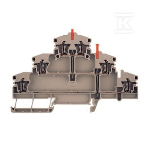 Zacisk modułowy wielorzędowy, złącze sprężynowe, Ciemnobeżowy, 2.5 mm2, 400 V, liczba przyłączeń: 6, liczba poziomów: 3, TS 35, V-0, ZDLD 2.5-2VN