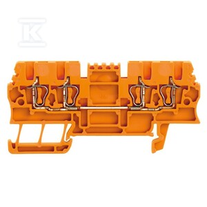 Blok zacisku przelotowego, złącze sprężynowe, pomarańczowy, 1.5 mm2, 17.5 A, 500 V, liczba przyłączeń: 4, ZDU 1.5/4AN OR