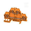 Zacisk modułowy wielorzędowy, złącze sprężynowe, pomarańczowy, 2.5 mm2, 500 V, liczba przyłączeń: 4, liczba poziomów: 2, TS 35, V-0, ZDK 2.5 OR