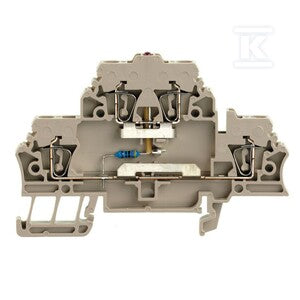 Zacisk modułowy wielorzędowy, złącze sprężynowe, Ciemnobeżowy, 2.5 mm2, 24 V, liczba przyłączeń: 4, liczba poziomów: 2, TS 35, V-0, ZDK 2.5/LD RT/2