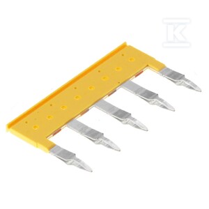 Złącze krosujące (terminal), wtykany, żółty, 24 A, Liczba biegunów: 5, Raster w mm: 12.00, Izolowany: Tak, Szerokość: 2.8 mm, ZQS 2.5/5