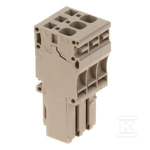 Wtyczka (terminal), złącze sprężynowe, 4 mm2, 32 A, 800 V, liczba przyłączeń: 3, Liczba biegunów: 3, Szerokość: 19.5 mm, ZP 4/1AN/3