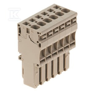 Wtyczka (terminal), złącze sprężynowe, 4 mm2, 32 A, 800 V, liczba przyłączeń: 6, Liczba biegunów: 6, Szerokość: 39 mm, ZP 4/1AN/6