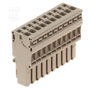 Wtyczka (terminal), złącze sprężynowe, 4 mm2, 32 A, 800 V, liczba przyłączeń: 10, Liczba biegunów: 10, Szerokość: 65 mm, ZP 4/1AN/10