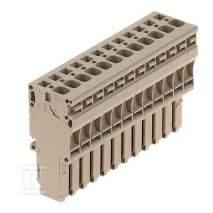 Wtyczka (terminal), złącze sprężynowe, 4 mm2, 32 A, 800 V, liczba przyłączeń: 12, Liczba biegunów: 12, Szerokość: 78 mm, ZP 4/1AN/12