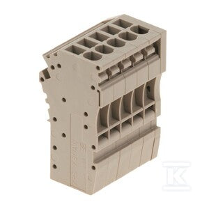Wtyczka (terminal), złącze wtykowe, 2.5 mm2, 24 A, 500 V, liczba przyłączeń: 5, Liczba biegunów: 5, Szerokość: 28 mm, ZPS 2.5/1AN/QV/5