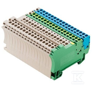 Złączka inicjatora/elementu wykonawczego, złącze sprężynowe, Ciemnobeżowy, 1.5 mm2, 17.5 A, 250 V, liczba przyłączeń: 66, liczba poziomów: 1, TS 35, ZIA 1.5/3L-PE/16/KB